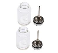 Gatuida 2Pcs 100Ml Refillable Glass Press Dispensing Bottles, Leak-Proof Lightweight Empty Containers for Alcohol, Travel and Daily Use