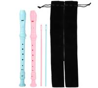 Gatuida 2pcs 8-hole German Style Soprano Recorder Set for Beginners, Boys and Girls Wind Instruments Swan Design in Sakura Pink and Ocean Blue, Children’s High Pitch Musical Toys