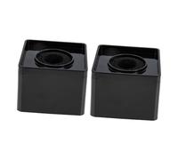 Gatuida 2Pcs Abs Mic Logo Stand Cube Black Microphone Station Flag for Interview Press Conference Tv Broadcast Portable and Stable Holder for Corporate Meetings and Singing