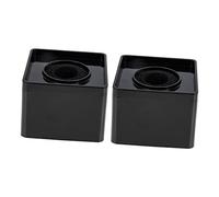 Gatuida 2Pcs Abs Mic Logo Stand Square Cube Black Microphone Station Flag for Interview Press Conference Tv Broadcast Portable and Stable Holder for Corporate Meetings and Singing