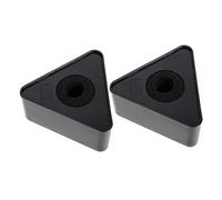 Gatuida 2pcs Abs Triangular Microphone Station Logos Flags for Interview Reporters, Sturdy Black Mic Logo Flags for Broadcast and Tv Stations