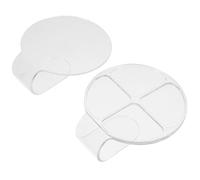 Gatuida 2pcs Acrylic Makeup Mixing Palettes, Handheld Round 4-Compartment Cosmetic Plates, Small Foundation and Concealer Blending Trays for Professional Makeup and Manicure Use