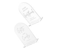 Gatuida 2pcs Acrylic Wedding Signs Transparent Tabletop Cards with Clear Calligraphy for Reception Seating Reusable Elegant Decorations for Weddings Anniversaries and Corporate Events