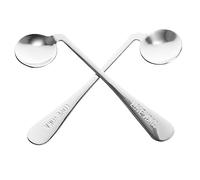 Gatuida 2Pcs Adaptive Elderly Spoons with Raised Textured Wide Handles for Easy Grip Wear Resistant Daily Use Utensils Convenient Non Weighted Feeding Spoons for Seniors Right Handed Use