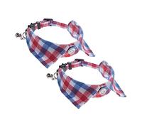 Gatuida 2Pcs Adorable Adjustable Cat Collar with Bell Soft and Comfortable Kitten Neck and White for Daily Use and Parties