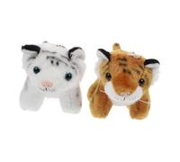 Gatuida 2pcs Adorable Tiger Pendant Key Chain Plush Backpack and Key Ring Charms Cute Sitting Tiger Dolls in White and Brown Multi-functional Bag Accessories for Travel gifts for for for for for for