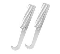 Gatuida 2pcs Aluminum Pet Grooming Comb Set Metal Hair Detangler for Dogs Cats Horses Quick Knot Removal and Dead Skin Removal Lightweight Travel Use