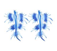 Gatuida 2pcs Animal Recognition Model Set, Mini Ocean Animals Figures, Marine Sea Slug, Plastic Blue Simulation Sea Slug Model Ornaments