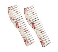 Gatuida 2pcs Anti-static Men Hair Styling Combs White Smooth Tooth Hairbrushes for Knot-free Grooming and Salon Use