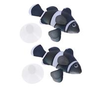 Gatuida 2pcs Aquarium Silicone Clownfish Ornament Artificial Floating Lifelike Fish Figurines for Aquarium Fish Tank Landscape Underwater Decoration