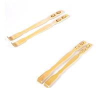 Gatuida 2pcs Bamboo Back Scratcher Massage Stick for Shoulder and Knee, Handheld Body Shiatsu Massager Roller with Sturdy Design, for Travel and Storage