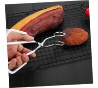 Gatuida 2pcs Barbecue Food Clamp with Scald Design Ergonomic Non Slip Handles for BBQ Grill Bread Steak Indoor Cooking and Outdoor Parties Black White