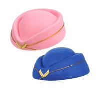 Gatuida 2pcs Beret Hat for Women Lightweight Air Stewardess Cap with Comfortable Fit Versatile Flight Attendant Hat for Theater Travel Holiday Celebrations and Costume Use