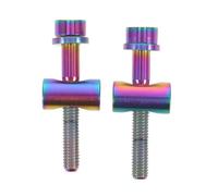 Gatuida 2pcs Bikes Seat Post Bolts - Precision Machined Mountain Bike Titanium Alloy Seatpost Bolt M5x35 - Rainbow Seat Clamp Screws Nut For Skewer Post Bicycle Parts