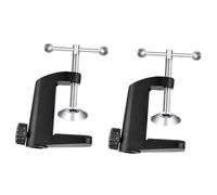 Gatuida 2pcs Black Aluminum Alloy C-type Table Clamp Compatible with Microphone Bracket Base and Table Lamp Holder, Metal Fixation Clip for Desktop Suspension and Adjustable Arm Mount