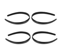 Gatuida 2pcs Black Thin Headbands Elastic Flexible Hair Hoop Holders for Women and Plain Solid Color Stylish PU Leather Headpieces Secure Exercise Casual Use