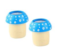 Gatuida 2PCS Blue Wooden Mushroom Kaleidoscope Smooth Polished Educational Prop for Inspires Creativity and Sight Development Science Experiment