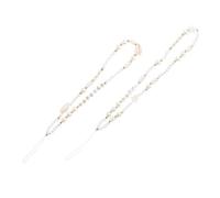 Gatuida 2Pcs Bohemian Pearl Shell Beaded Mobile Phone DIY Chains White Decorative Hanging Straps Anti-slip Wrist Lanyards for Smartphones and Bags Accessories
