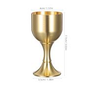 Gatuida 2pcs Brass Communion Chalice: Golden Wine Goblet - Decorative Toast Cup - Brass Drinkware for Royal Wedding Anniversary Christmas Rituals