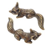 Gatuida 2pcs Brass Fox Cabinet Knobs Vintage Animal Hardware for Kitchen Drawer Pulls and Cupboard Handles Retro Brass Animal Design for Living Room and Office Furniture
