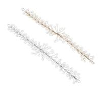 Gatuida 2pcs Bridal Crystal Headband for Wedding Handmade Vine Hair Accessories for Bride Women Gold Wedding Guest Hair