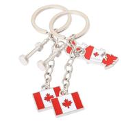 Gatuida 2pcs Canadian Flag Keychains Metal Key Rings Patriotic Souvenir Key Fobs and Bag Pendants Stylish Christmas Birthday and Holidays