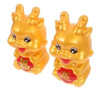 Gatuida 2pcs Cartoon Dragon Piggy Bank Desktop Money Coin Container with Flat Bottom Decorative Chinese Zodiac Dragon Ornament Functional Women and Festival Lucky Coin Saver