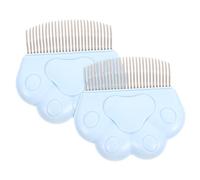 Gatuida 2pcs Cat Paw Design Combs Pet Hair Remover Comfortable Touch Abs Stainless Steel Grooming Brushes for Cats and Pets Indoor Use