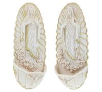 Gatuida 2pcs Ceramic Catholic Wall Hanging Holy Water Font, Elegant Beige Church Wall Decor for Home Entrance, First Communion, Versatile and Easy to Clean Religious Decoration