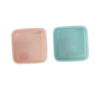 Gatuida 2Pcs Ceramic Multi-function Hamster Feeding Bowls Reusable Pet Food Water Dish for Small Animals Chinchilla Guinea Pig with Household Safe Material in Orange and Blue