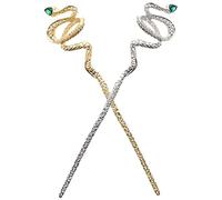 Gatuida 2pcs Chinese Snake Gemstone Alloy Hair Sticks Traditional Hairpin Accessories for Women Lightweight and Smooth Hair Chopsticks for Bun for Weddings and Special Occasions