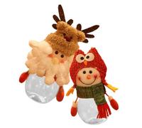 Gatuida 2pcs Christmas Candy Box Jar Santa Snowman Christmas Decorations for Party Favor Boxes Cookie Jar