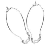Gatuida 2pcs Chrome Lamp Harp Bracket with Finial Top Electroplated Horn Design Lamp Shade Attachment Stable Support and Light Diffusion Hardware