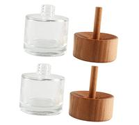 Gatuida 2pcs Clear Glass Diffuser Bottles Refillable Essential Oil Containers Decorative Aroma Jars for Home Travel and Floral Arrangements