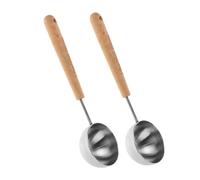 Gatuida 2pcs Coffee Measuring Scoop with Ergonomic Wooden Handle Fixed Measure for Ground Coffee Milk Powder Baking Ingredients Kitchen Use