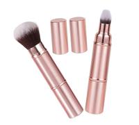 Gatuida 2pcs Compact Dual Ended Retractable Makeup Brush Travel Multi Functional Powder and Foundation Brush for Blush and Blending Portable Cosmetic Tool for Office and Social Events