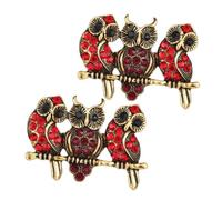 Gatuida 2pcs Cute Animal Owl Brooch Pin Dazzling Rhinestone Enamel Jewelry for Women Unique Dress Accessories for Birthday Christmas Mothers Day Party