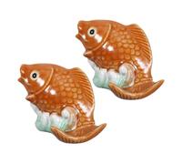 Gatuida 2pcs Cute Ceramic Carp Fish Toilet Bolt Caps Decorative Bathroom Screw Covers Fit for Modern and Classic Styles Enhance Aesthetics and Conceal Installation Marks