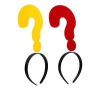 Gatuida 2Pcs Detachable Question Mark Hairband Set, Funny Party Headbands for Cosplay and Festival Dress Up, Colorful Red and Yellow Head Hoop Accessories for Theme Parties and Photo