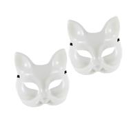 Gatuida 2pcs DIY Blank Fox Mask Creative Carnival Mask for Festivals Halloween Costume Parties Unpainted for Artistic Design for Arts Crafts Projects