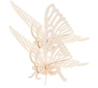 Gatuida 2pcs DIY Wooden Animal Puzzle Models Butterfly Type Self Assembling Educational Brain Teaser for Lightweight Cognitive Development Jigsaw