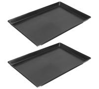 Gatuida 2pcs Dog Crate Tray Replacement Black Abs Plastic Floor Liners with Thickened Chew-proof Design for Dog Kennel and Animal Crate Use