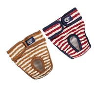 Gatuida 2pcs Dog Sanitary Diapers Large Size, Breathable Leakproof Physiological Pants for Female Dogs, Ultra-absorbent Pet Diapers with Striped Red and Brown Design for Housebreaking