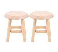 Gatuida 2pcs Dollhouse Stool: 1:12 Miniature Furniture Stool - Mini Wooden Chair for Dollhouse Accessories - High Bar Chair for Kitchen Living Room & Pretend Play Scenes