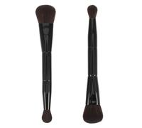 Gatuida 2pcs Double Ended Eyebrow Eyeshadow Brush Foundation Makeup Cosmetic Tool Eye Brush Double-Ended Cosmetic Tools Makeup Brushes Black