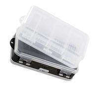 Gatuida 2pcs Double-sided Storage Box Organizer Plastic with 10 Grids Dividers inside The Box Hanging Ring Design Easy to Clean Simple Style for Mini Jewelry Desktop Decoration