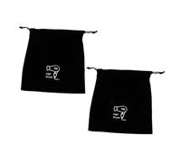 Gatuida 2pcs Drawstring Hair Dryer Travel Bag with Soft Velvet Material Secure Storage for Hair Tools and Accessories Multipurpose Organizer for Jewelry and Black Hairdryer Pattern