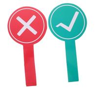 Gatuida 2pcs Dual-Sided True False Answer Paddles with Handle Portable Dry Erase Boards for Classroom Voting and Teacher Interaction Check and Red Cross Signs