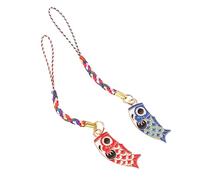 Gatuida 2pcs Durable Carp Flags Keychain Pendant Red and Blue Hanging Charms for Phone Purse Bag Decoration with Lucky Streamer Design