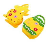 Gatuida 2pcs Easter Bunny Felt Baskets Soft and Comfortable Touch Reusable Candy Storage Bags Cute Cartoon Rabbit Design for Easter Celebrations and DIY Decoration